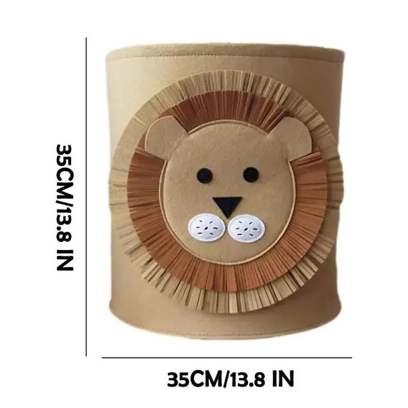 Folding Storage Lovely Felt Animal Toy Storage Bucket Cartoon Animal Large Portable Dirty Clothes Shoes Organizer Sundries