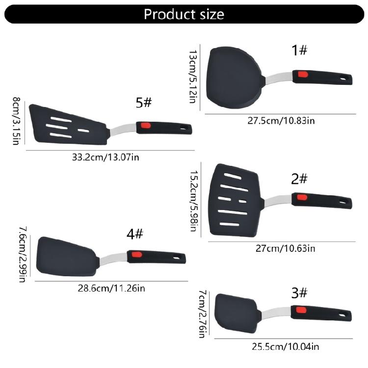 Durable Nonstick Silicone Spatula High Temperatures Resistant Turner Kitchen Utensils for Flipping Eggs and Meats