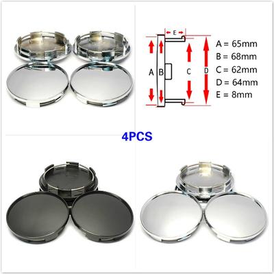 4BUC/lot 68MM ( 62 mm 6 pini ) pentru 65mm Logo Car Roata Butuc Capace Butuc Capac Car Styling Jante Accesorii Crom Argintiu/Negru
