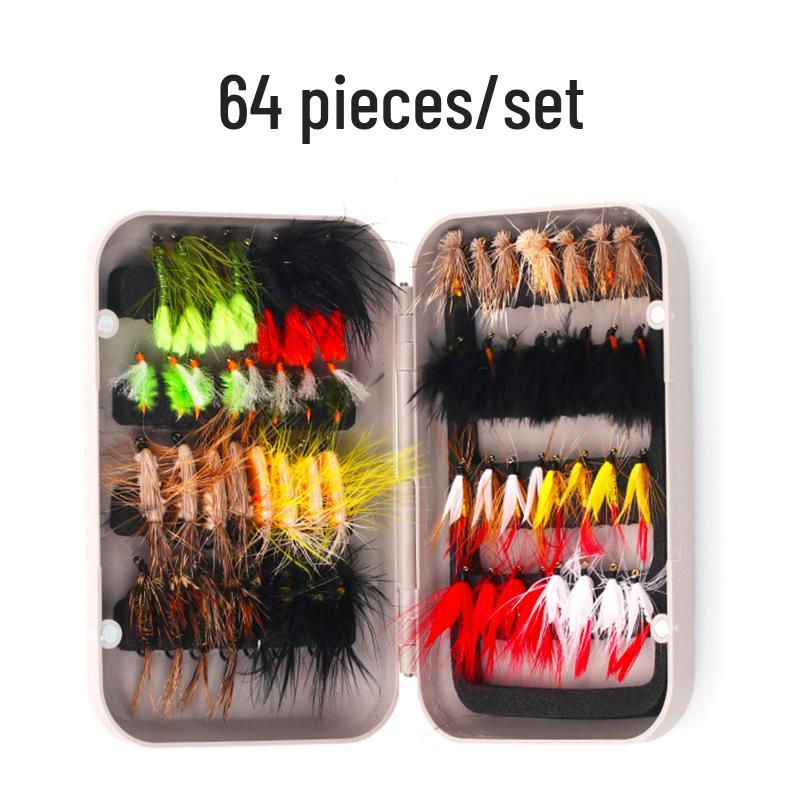 Sada 76/88/147 kusů muškařských nástrah s dvouvrstvou vodotěsnou krabičkou