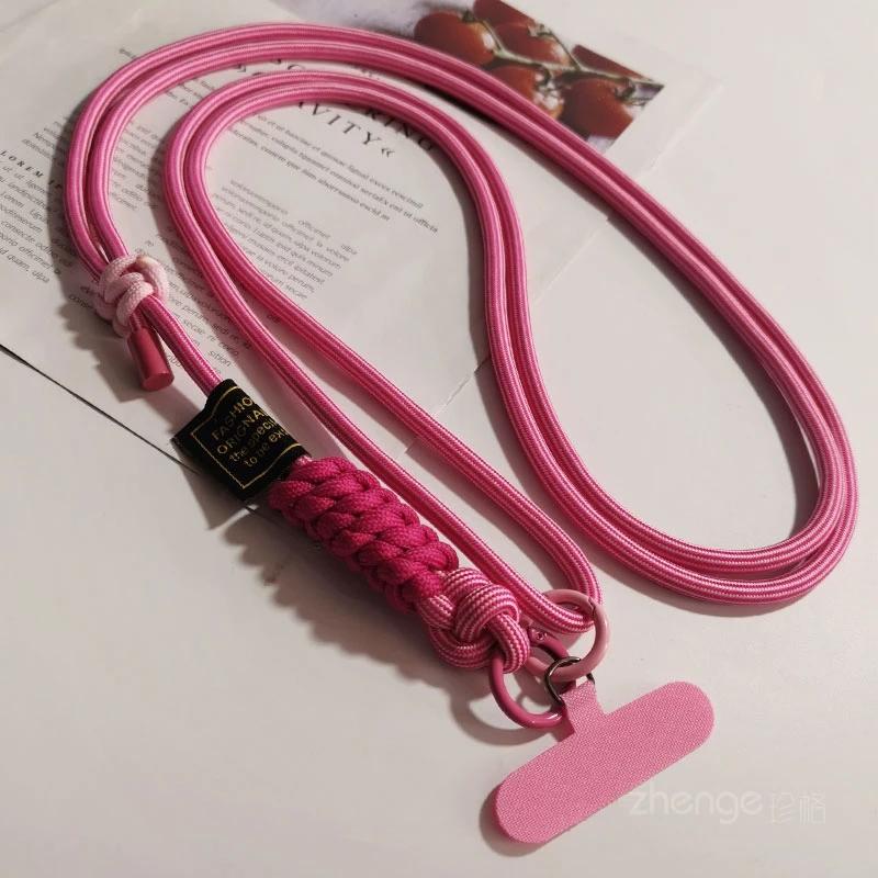 

Crossbody Style Woven Adjustable Hanging Rope Simple Neck Hanging Back Rope Strap Clip Type Anti Loss Phone Lanyard Phone Charm