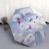 1pc Cherry Blossom Snowy Girl Automatic Opening/Closing Outdoor Umbrella - Portable Tri-Fold Design with 8-Rib Iron Frame, Perfect for Outdoor Us
