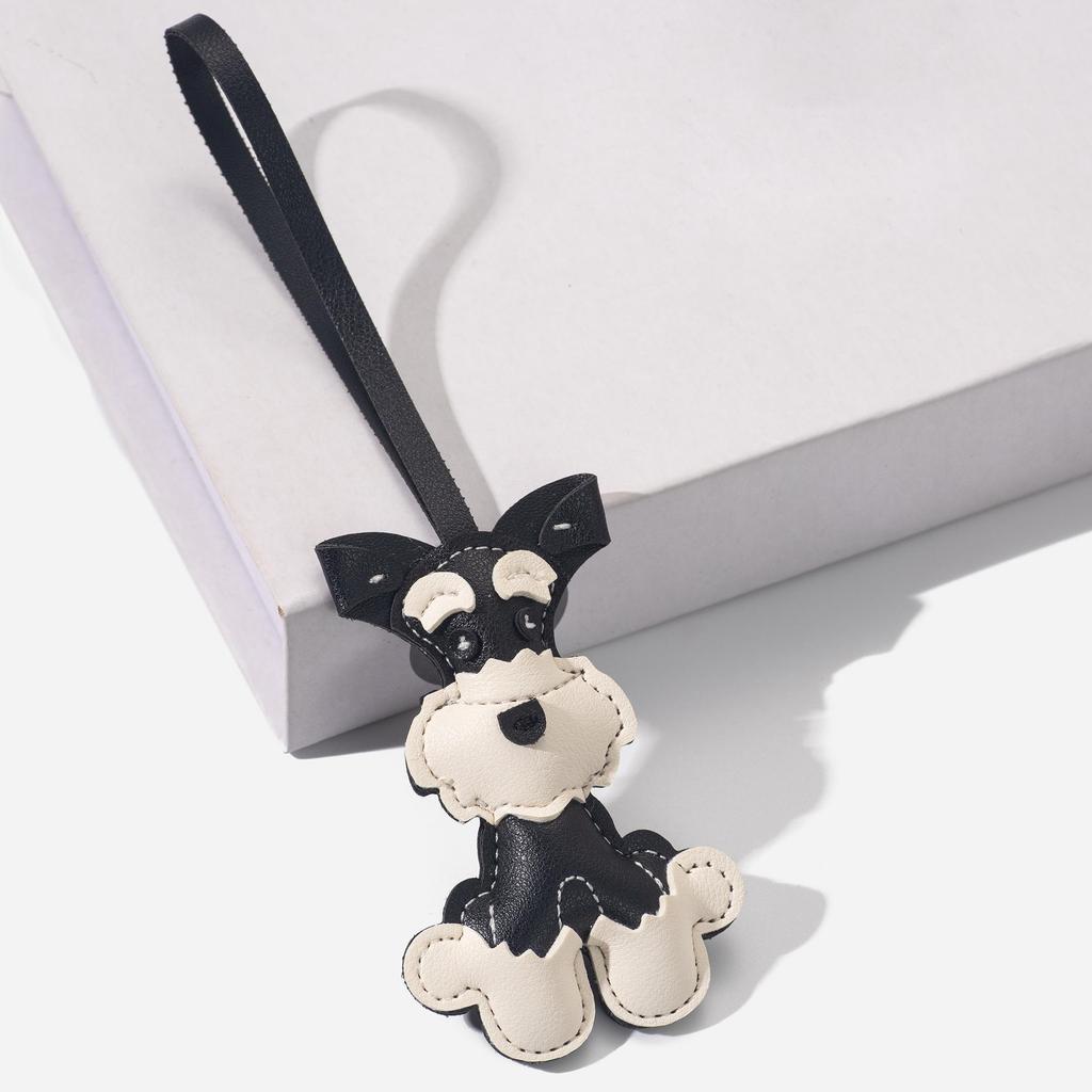 Schnauzer Puppy Cartoon Keychain - Creative Dog Pendant and Bag Accessory
