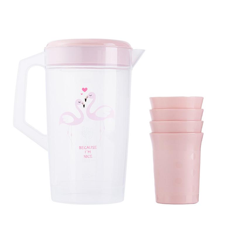 2000ml Large-Capacity Cold Water Jug With Cup Heat Resistant Household Teapot Kettle Beverage Storage Container Bottle
