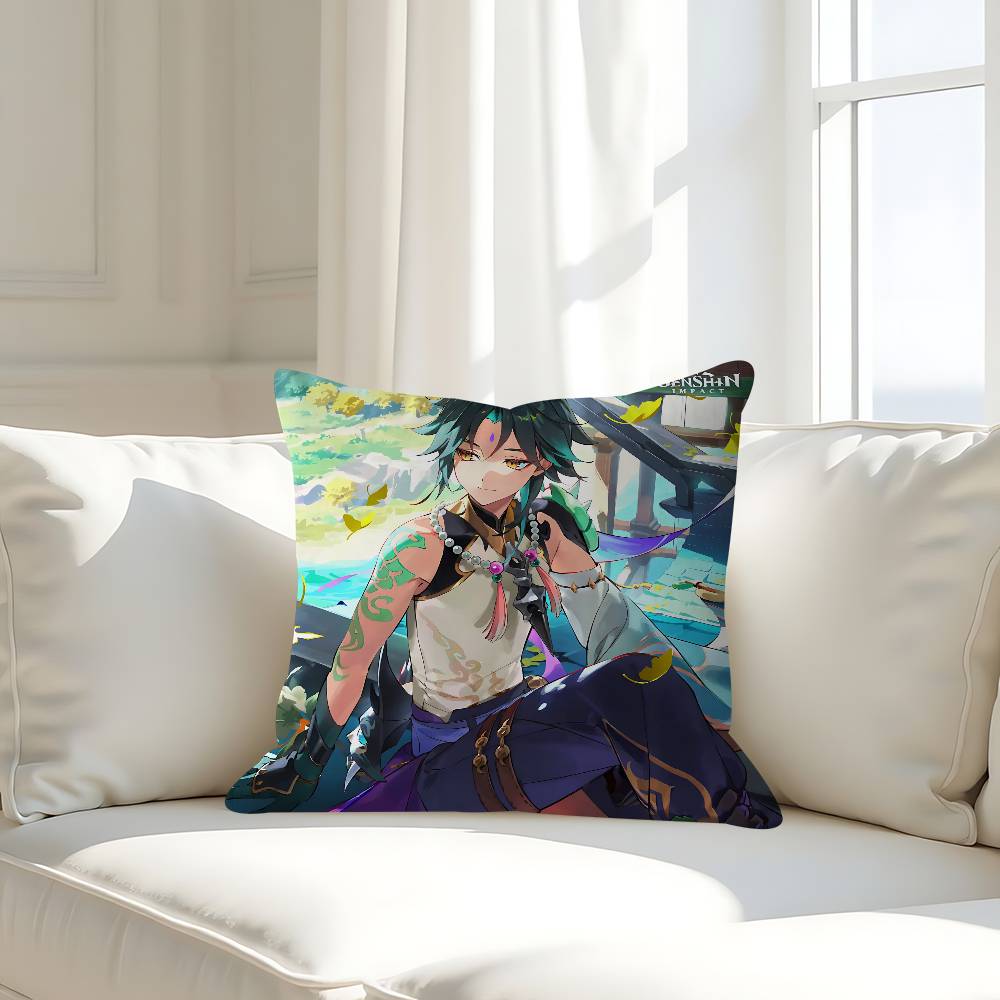 Genshin Impact Xiao Pillow Case Removable Washable Cushion Cover – All-Season Soft Linen