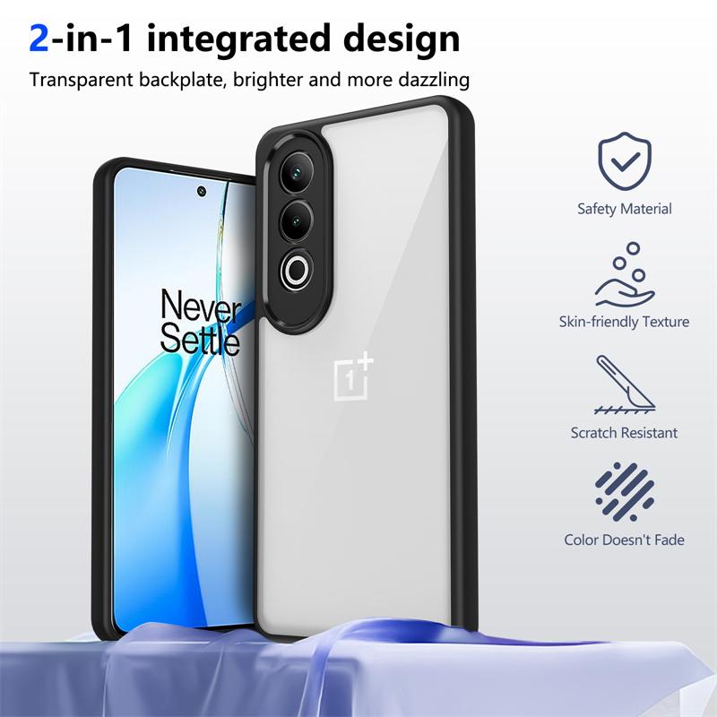 OnePlus Nord 4 CPH2663 Case Plating Silicone Bumper Shockproof Clear Back Cover Hard Phone Case for OnePlus Nord 4 Nord4 CPH2663