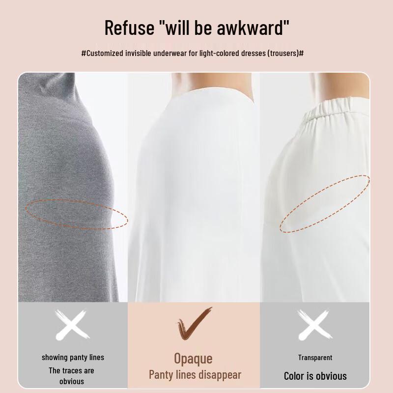 MaoRen Women's Invisible Ice Silk Seamless Antibacterial Briefs (3-Pack)