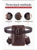 Męska skórzana torba crossbody i na pas ze skóry bydlęcej Crazy Horse na telefon komórkowy