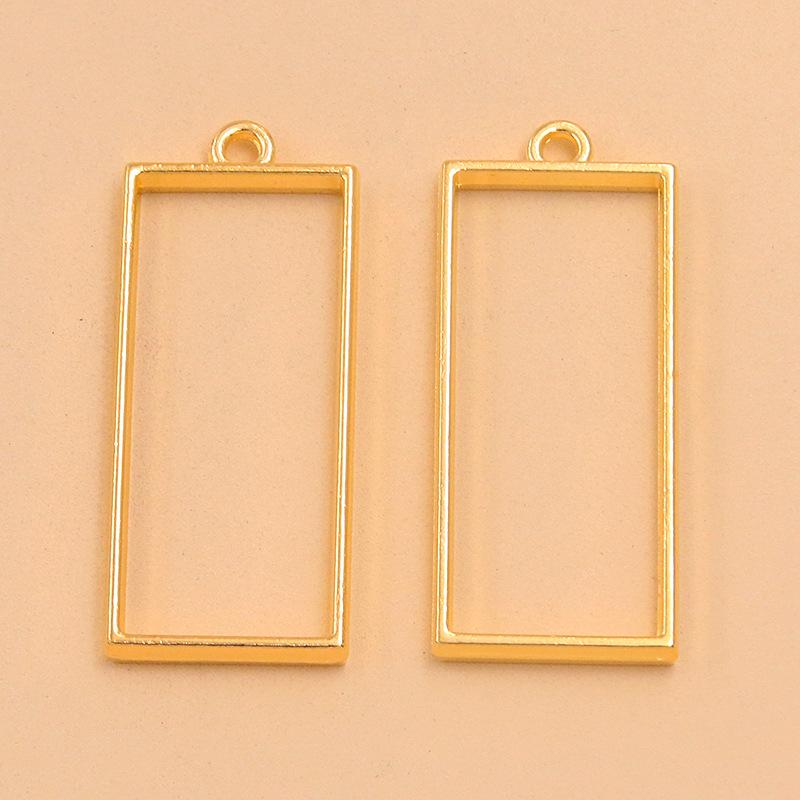 16 Styles Gold-Tone Alloy Jewelry Pendants: Moon, Round, Heart, Charms, and Hollow Frames