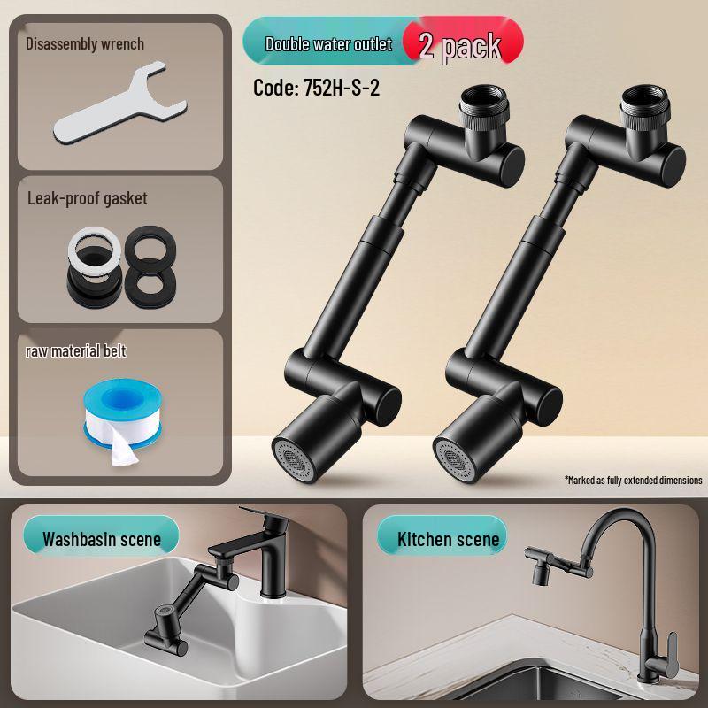 Universell robotarm sprutsikker kranforlenger med svingbart dusjhode booster