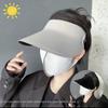 Large Brim Seamless Visor Cap Breathable Beach Cap UV Protection Sunscreen Empty Top Cap  Summer