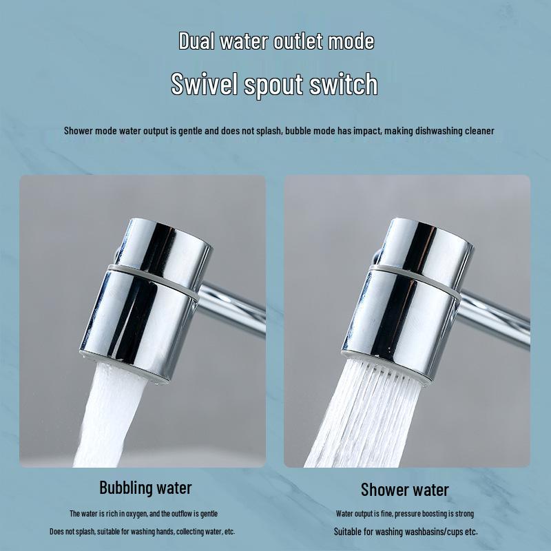 Universal Rotating Aerator: Mechanical Arm Faucet Extender for Anti-Splash in Kitchens