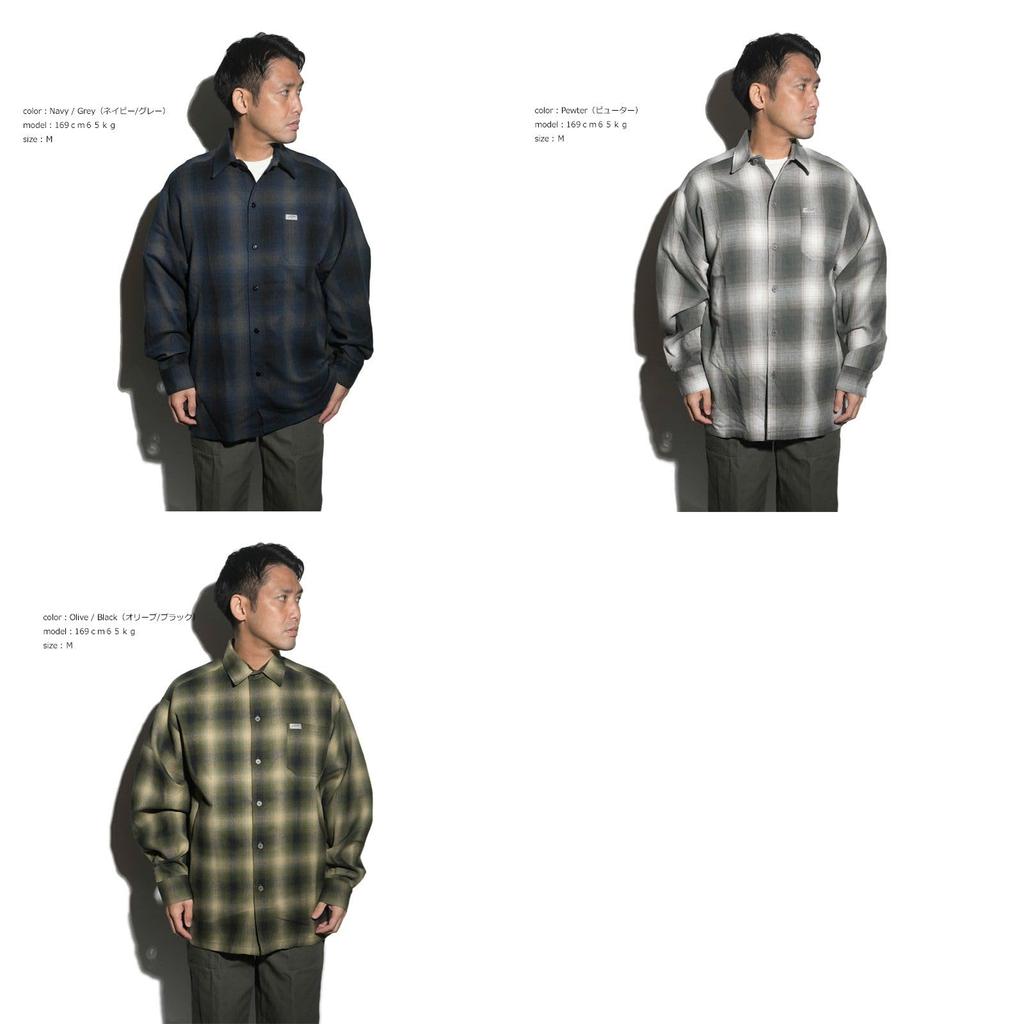 CalTop 2000LS Ombre Check Long Sleeve Flannel Made In the Size M Shirt, USA, Black/Charcoal,
