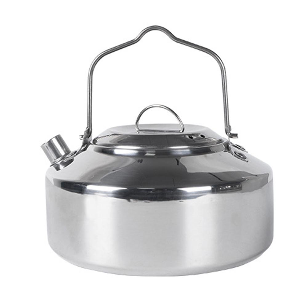 Portable Tea Coffee Pot 1L Mini Camping Teapot Stainless Steel Boil Water Kettle Lightweight Backpacking Hiking Cookware