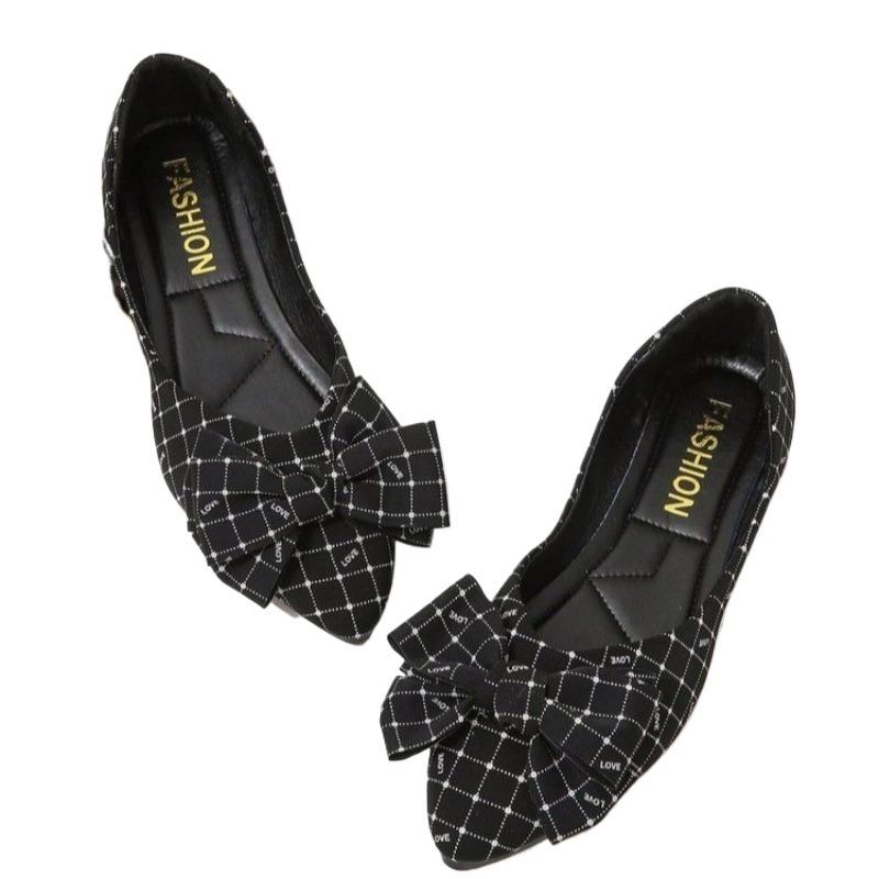 Fashion Ladies Shoes 2025 Hot Sale Shallow Women's Flats Fashion Butterfly-knot Daily Plus Size Color Matching Light Flat Low Heels