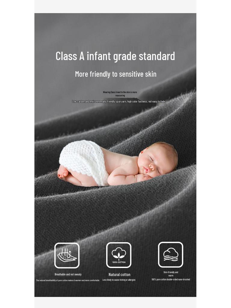 Izmene lungi subțiri din flanel antibacteriană din bumbac 100% pentru bărbați, culoare uni (Toamnă/Iarnă 2025)