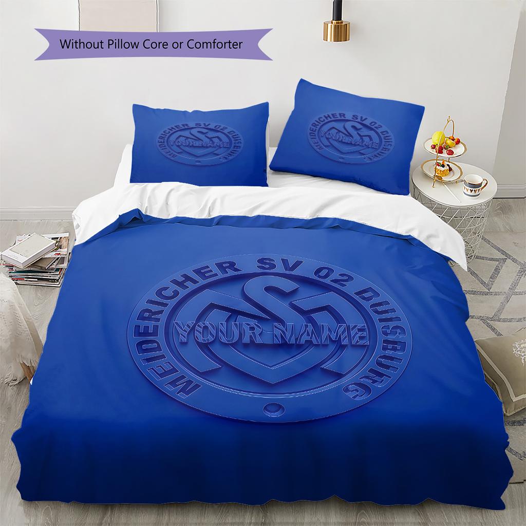 Msv Duisburg Custom Name Pattern Bedding Quilt Set Quilt Cover Pillowcase Home Birthday Gift(1 * Duvet Cover + 2 * Pillowcase, Without Core)