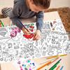 Toalha de Mesa Descartável DIY Graffiti para Crianças para Festa de Aniversário e Halloween para Colorir