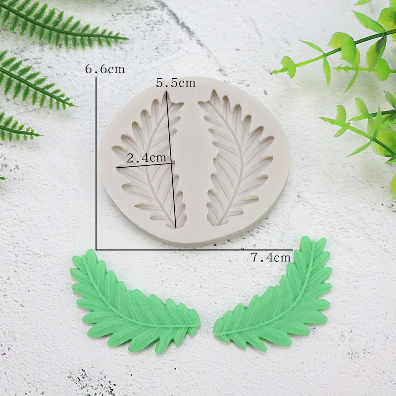 Silicone Resin Molds Christmas Tree Leaves Fondant Mold Cake Decorating Tools Pastry Kitchen Baking Accessories