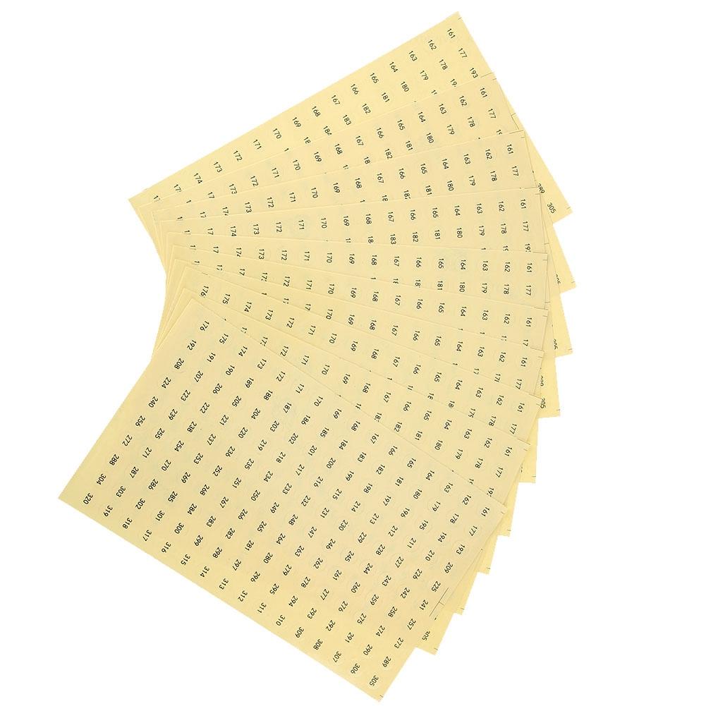 Waterproof Self Adhesive Sticker Round Number Paper Label Gel Polish Color Marks (001-160)