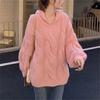 Dámský volný pulovr Svrchní oblečení Jarní oblečení Nový dámský svetr s kapucí Šněrování Dlouhý rukáv