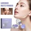 Lavendel Mattes Puder, Lavendel Mattes Puder Ölkontrolle, mit Mini-Puderquaste, Für seidige, weichzeichnende, ölregulierende, langanhaltende Make-up