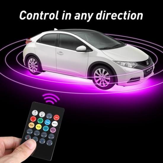 RGB LED Strip Under Car Tube Underglow System Underbody Neon Light Kit Front