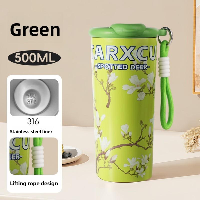 Style Travel Mug With Double Drink Lid And Vacuum Insulation For Office Or Outdoor Use