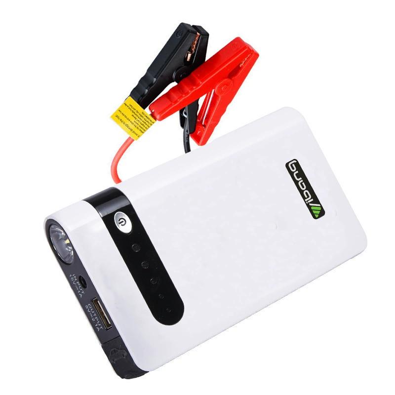 

Arrancador de coche portátil con batería externa y luz LED de emergencia para vehículos