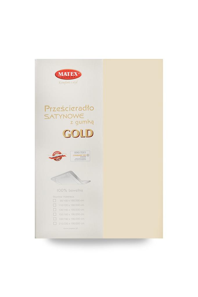 Satin fitted sheet 90x200x25, ecru_02, matex