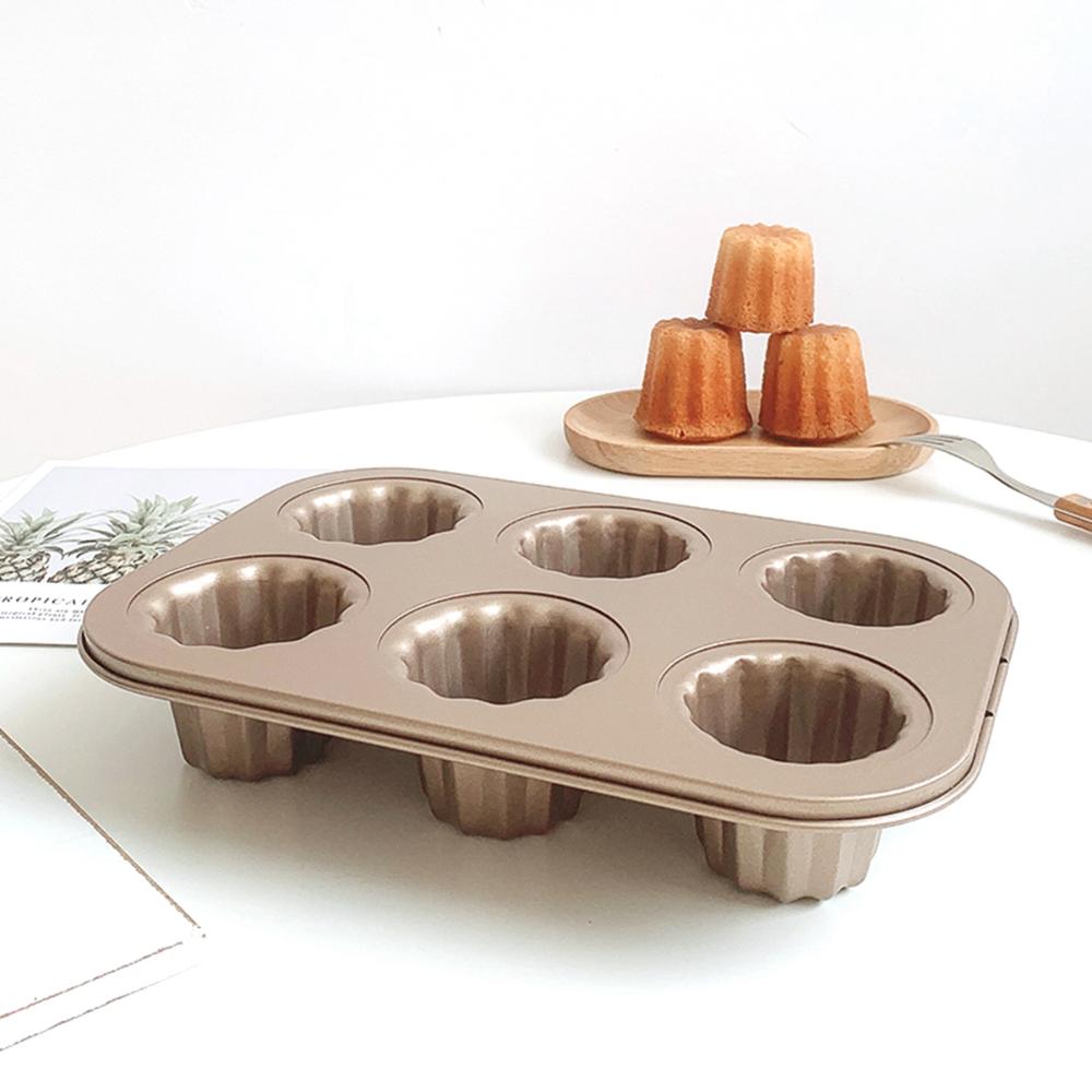 Dessert Cookware Carbon Steel French Non-Stick Cannele Mould Canele Mold Baking Tool Cake Pan