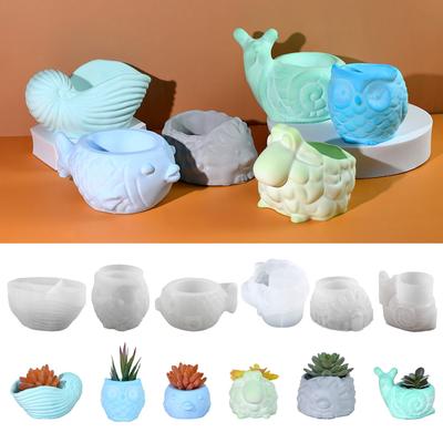 Silicone Craft Moulds Succulent Planter Mold Animal Shape Silicone Flowerpot Molds Suitable for Hand-Making Flowerpot