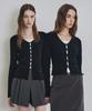 Costumeoclock Woman [Italy] Slim V-Neck Ribbed Cardigan 10 Color Cowcd003
