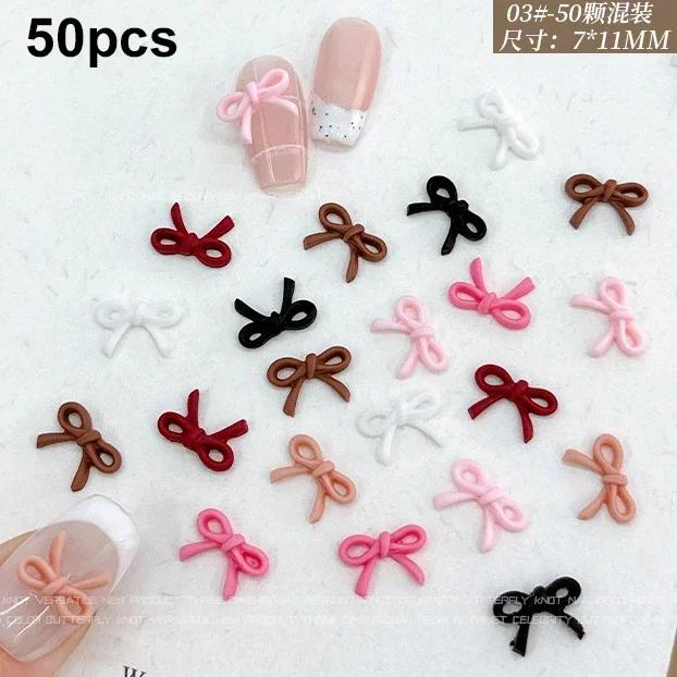 French Ribbons Colorful Resin Cute Bowknot Charm Leopard Print Bow Tie Nail Art Decorations Manicure Tools Accessories Wholesale