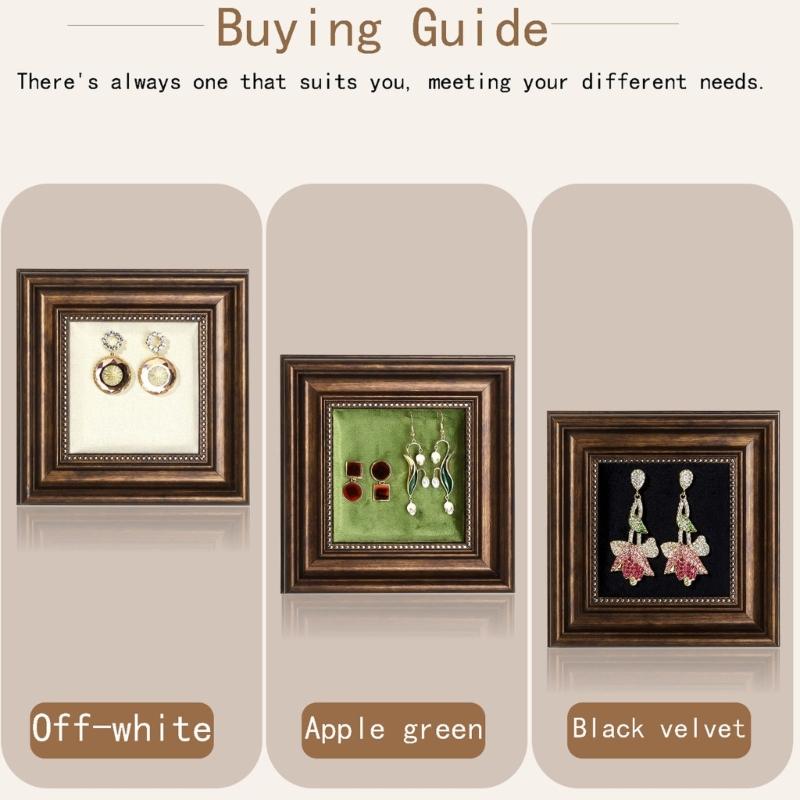 Scandinavian Inspires Wooden Jewelry Presentation Stand Velvets Lining Earrings Ring Accessories Holder