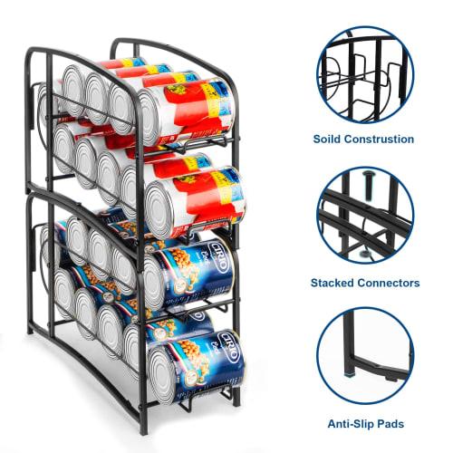 Set of 2 Can Storage Racks, Double-Finished Carbonated Beverage Storage Rack, Beer Storage Rack, Holds 24 350ml Cans, Kitchen Storage, Tabletop Storag