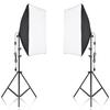 Studio Photography Softbox Kit with 50x70cm Softbox * 2 + 2M Metal Tripod Stand * 2 for Live Streaming Portrait Product Photo Video