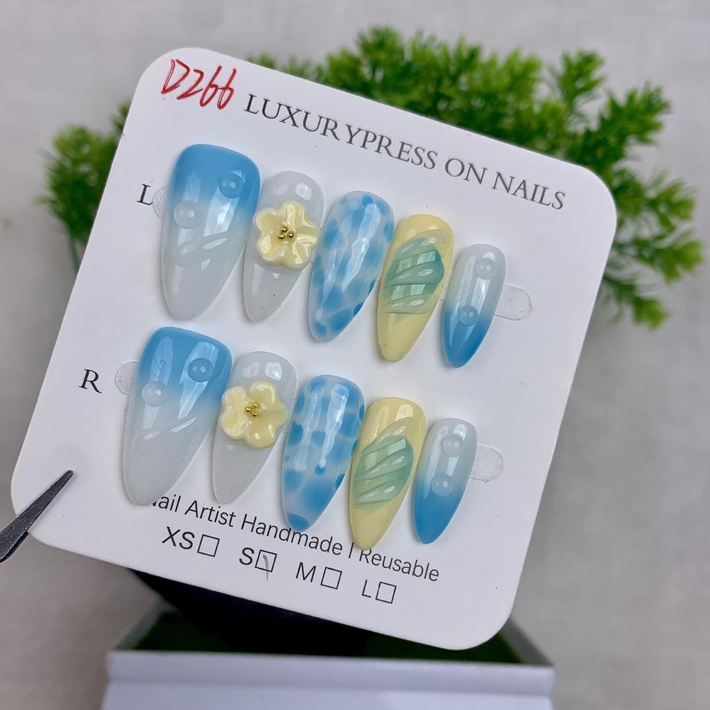 Handmade Armor European and American Wind Ice Through Shell Three-dimensional Carved Cat's Eye Almond Nail Removable Manicure