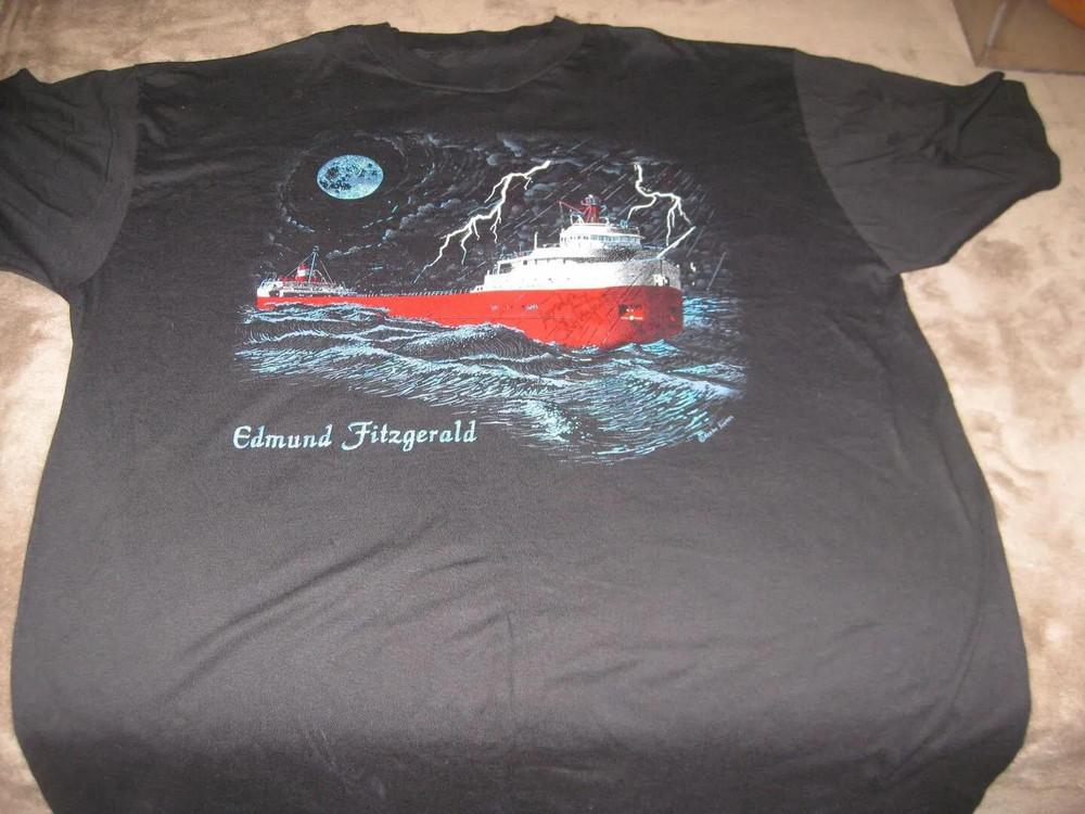 Винтажная футболка Gordon Lightfoot Edmund Fitzgerald Унисекс Концертная S - 5XL MQ126 Унисекс Футболка M