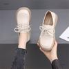 Loafu Single Shoes Women's Single Shoes Soft-soled New Two-wear Flat-soled Lace-up Non-slip Women's Leather Shoes