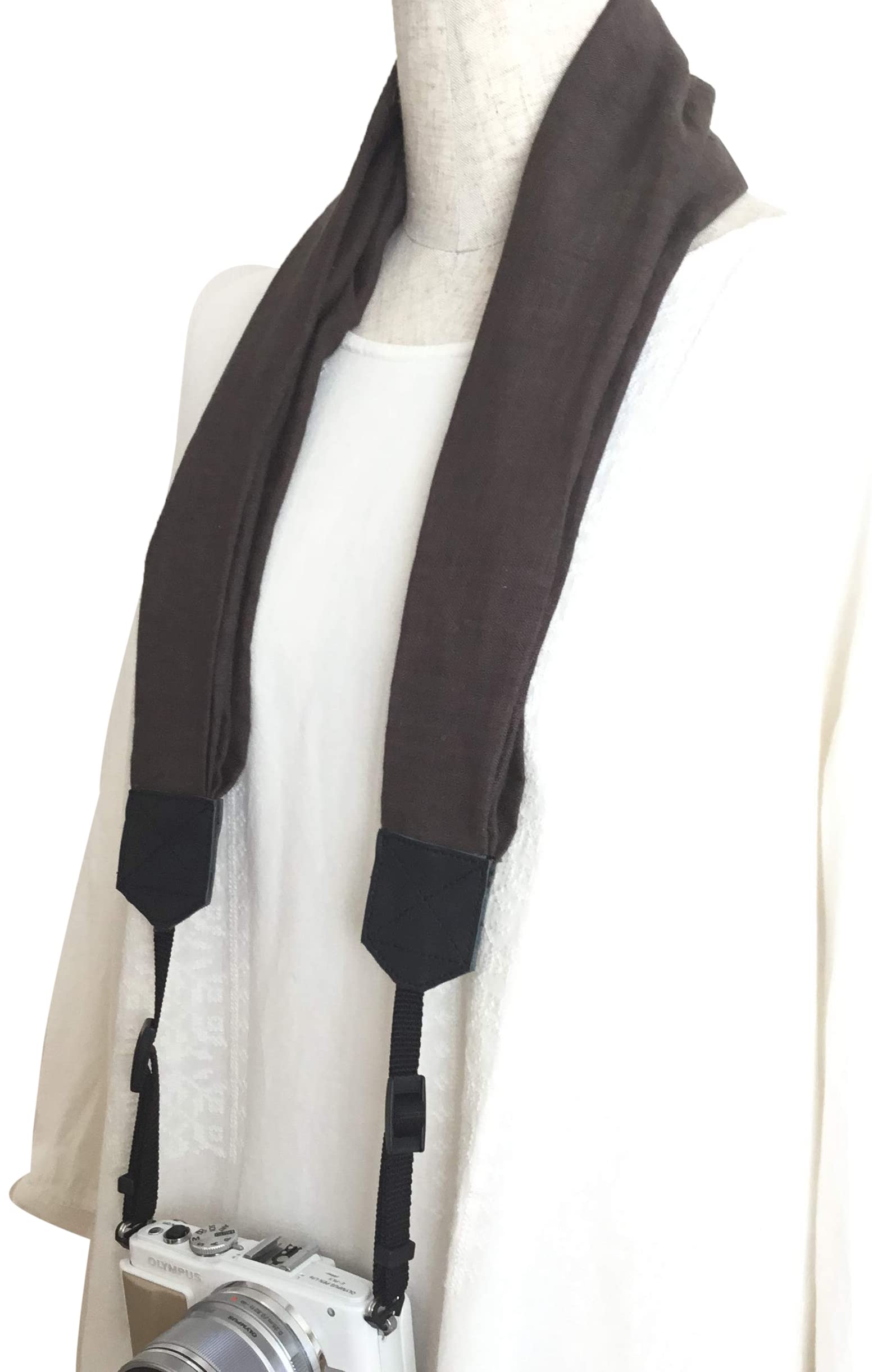 

Linen Wide Shoulder Support SLR Camera Strap Mirrorless Handmade Charcoal