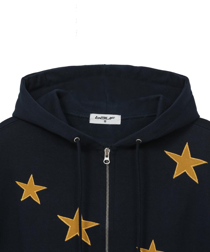 Bauf Star Symbol Zip-Up Hoodie [Navy]