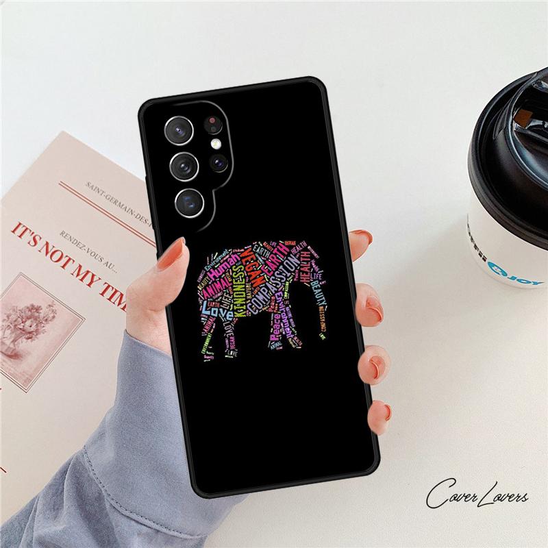 Vegetarian Quotes VEGAN LOVE VEGGIE phone case For Samsung Galaxy S24 S25 S23 S22 Ultra Note 10 20 Plus S20 S21 FE Cover