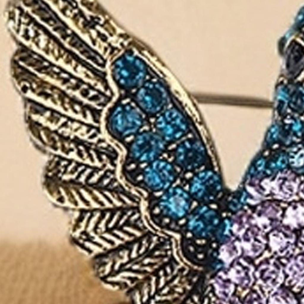 Vintage Eagle Brooch With Sparkling Multicolor Crystals Retro Cartoon Design Durable Alloy Material For Coat Jacket Fashion Accessory Gift