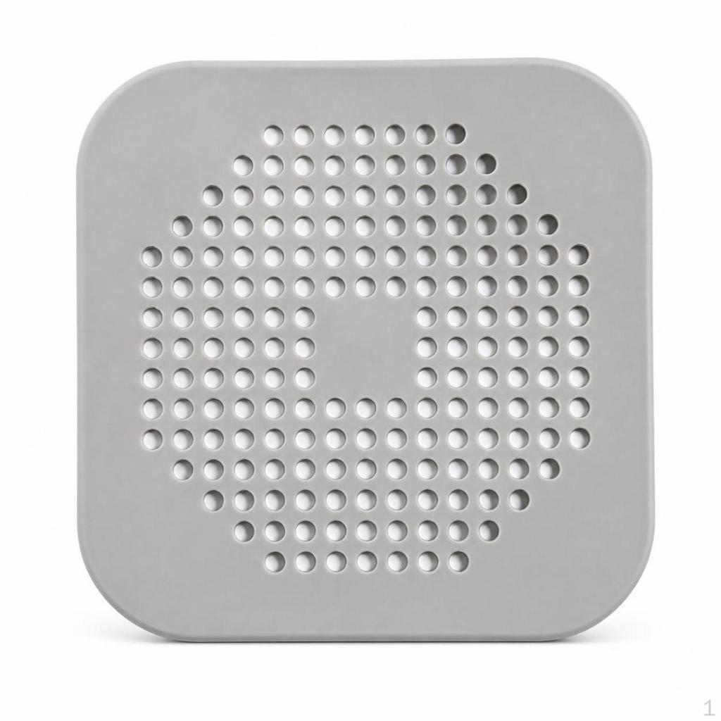 Silicone Floor Drain Cover with Odor Barrier and Hair Catcher for Bathroom Gray Bulk