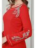 European & American Style Red A-Line Slimming Dress - High-End Design for Fall/Winter