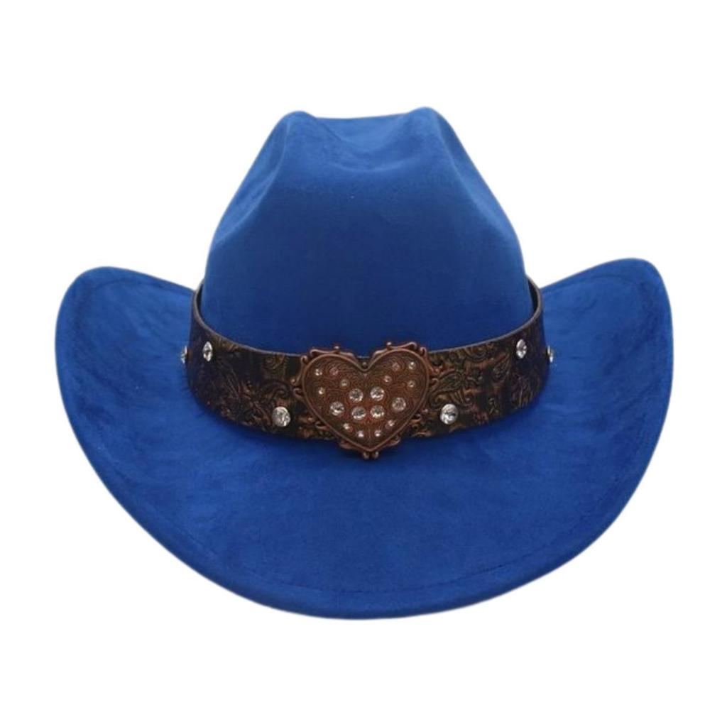 Premium Sense One-Word Top Suede Top Hat Jazz Hat New Love Diamond-Encrusted Western Cowboy Hat