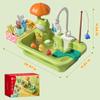 Kids Electric Kitchen Sink Toys With Running Water Pretend Play Dishwasher  Fishing Toys Educational Role Play Gift For Girls