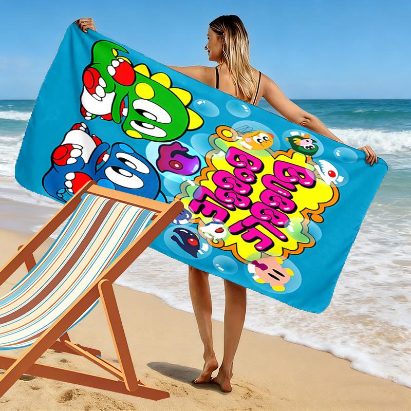 Bubble Bobble 2D Flat Print Beach Towel, Large Soft Quick Dry Towel for Beach Camping Swimming.NSTJ0928364