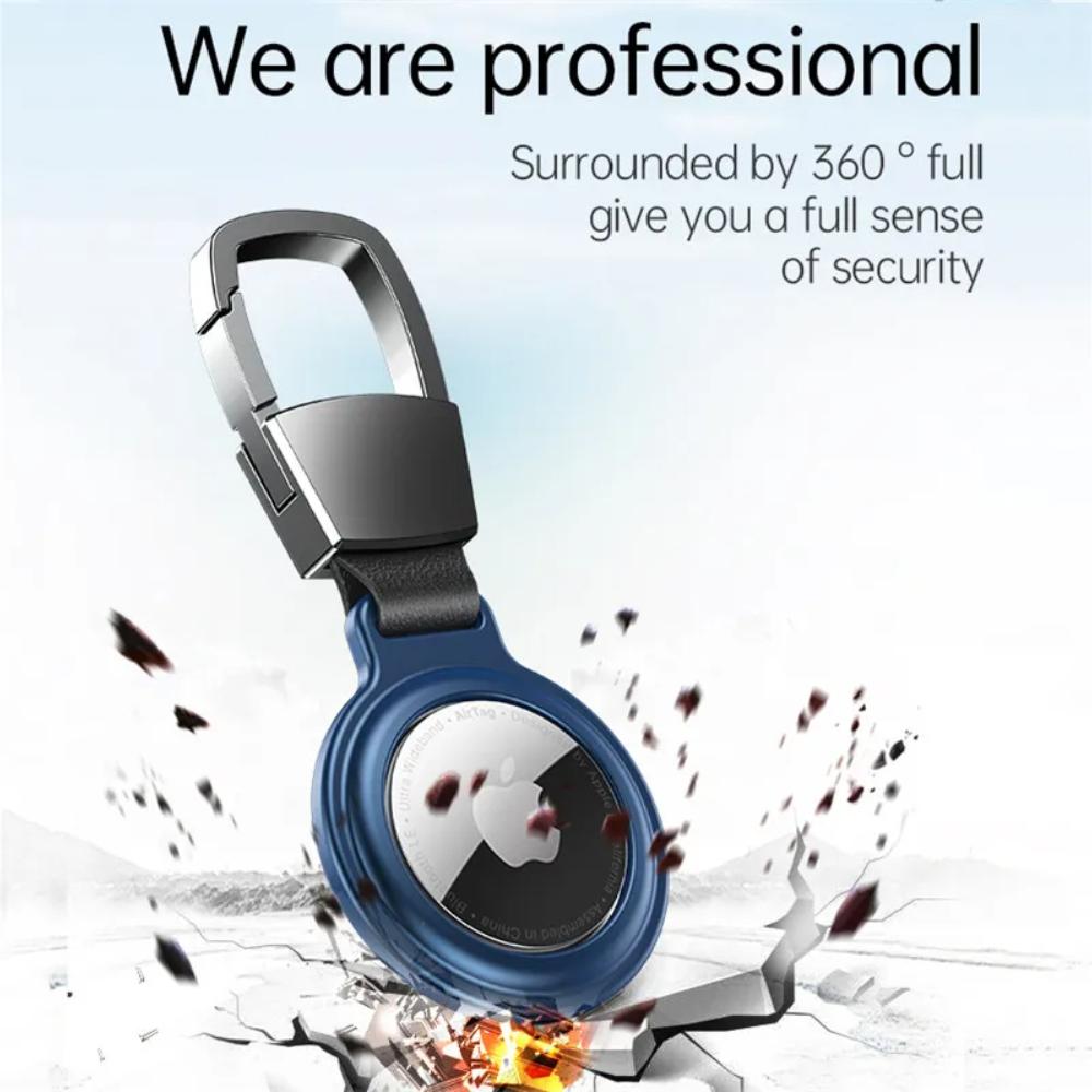 For AirTag Metal Case Protecto With keychain Metal Magnetic Shockproof Anti Scratch Fall Protect Shell Cover